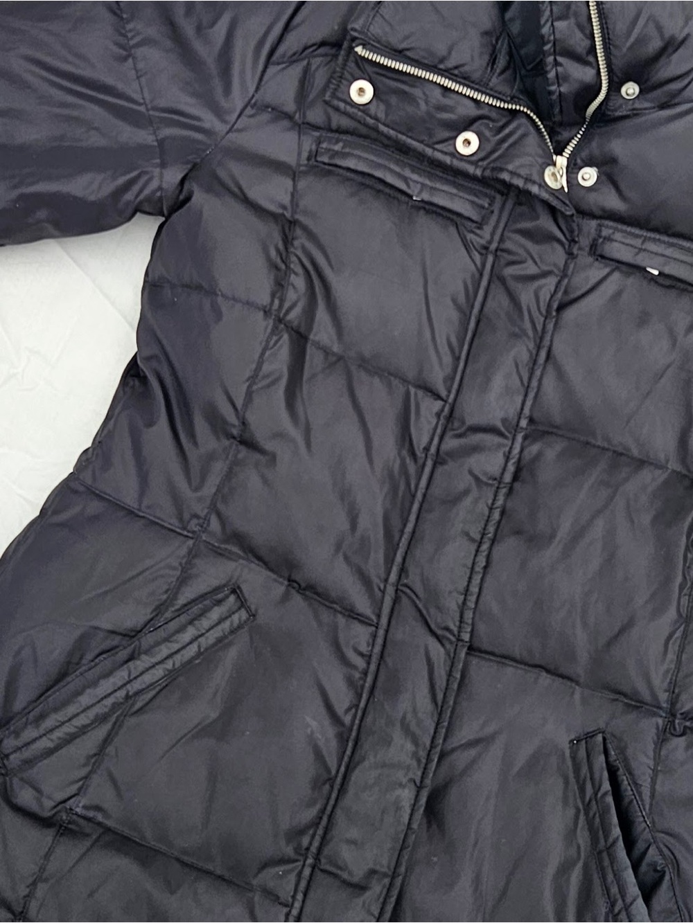 Michael Kors Long Black Puffer Jacket with Hood - Picture 4 of 16